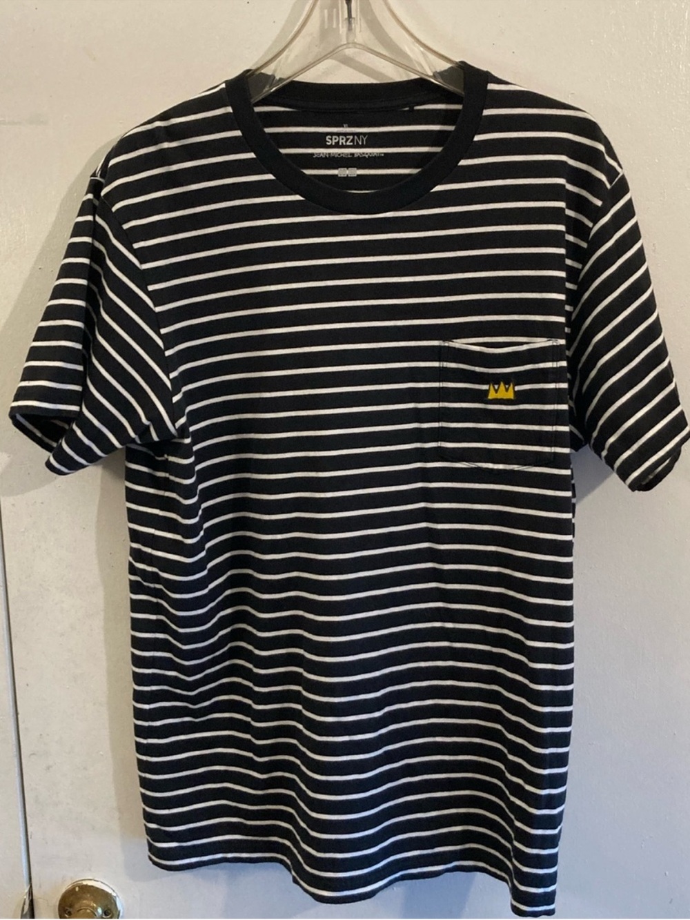 UNIQLO SPRZ NY Jean-Michel Basquiat Crown Pocket Tee Striped XL